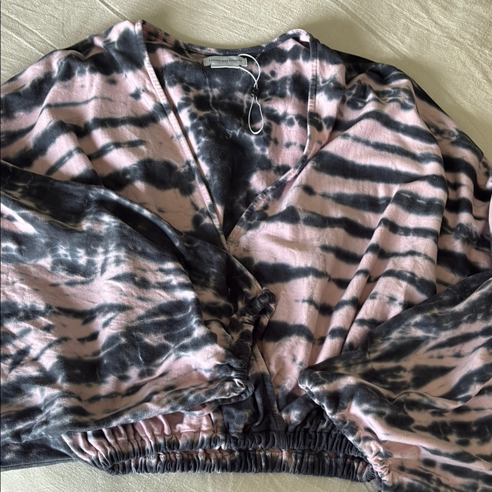 Pink and Black Tie-Dye Top